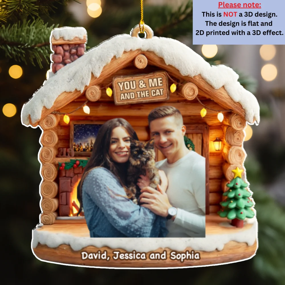 Have A Chat Photo - Personalized Custom 3D Effect Acrylic Ornament - Image 4