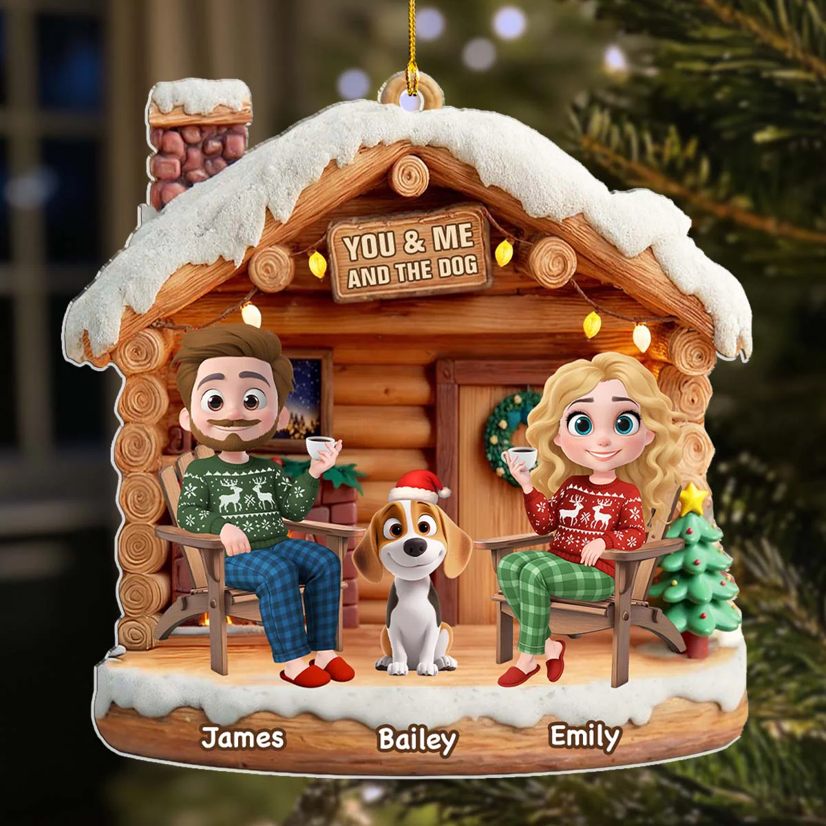 Have A Chat With Dogs - Personalized Custom 3D Effect Acrylic Ornament