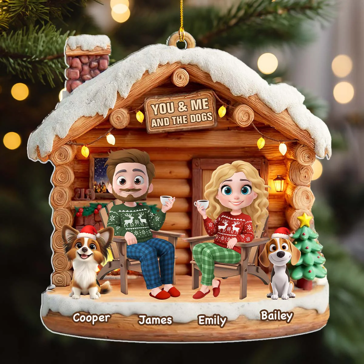 Have A Chat With Dogs - Personalized Custom 3D Effect Acrylic Ornament - Image 3