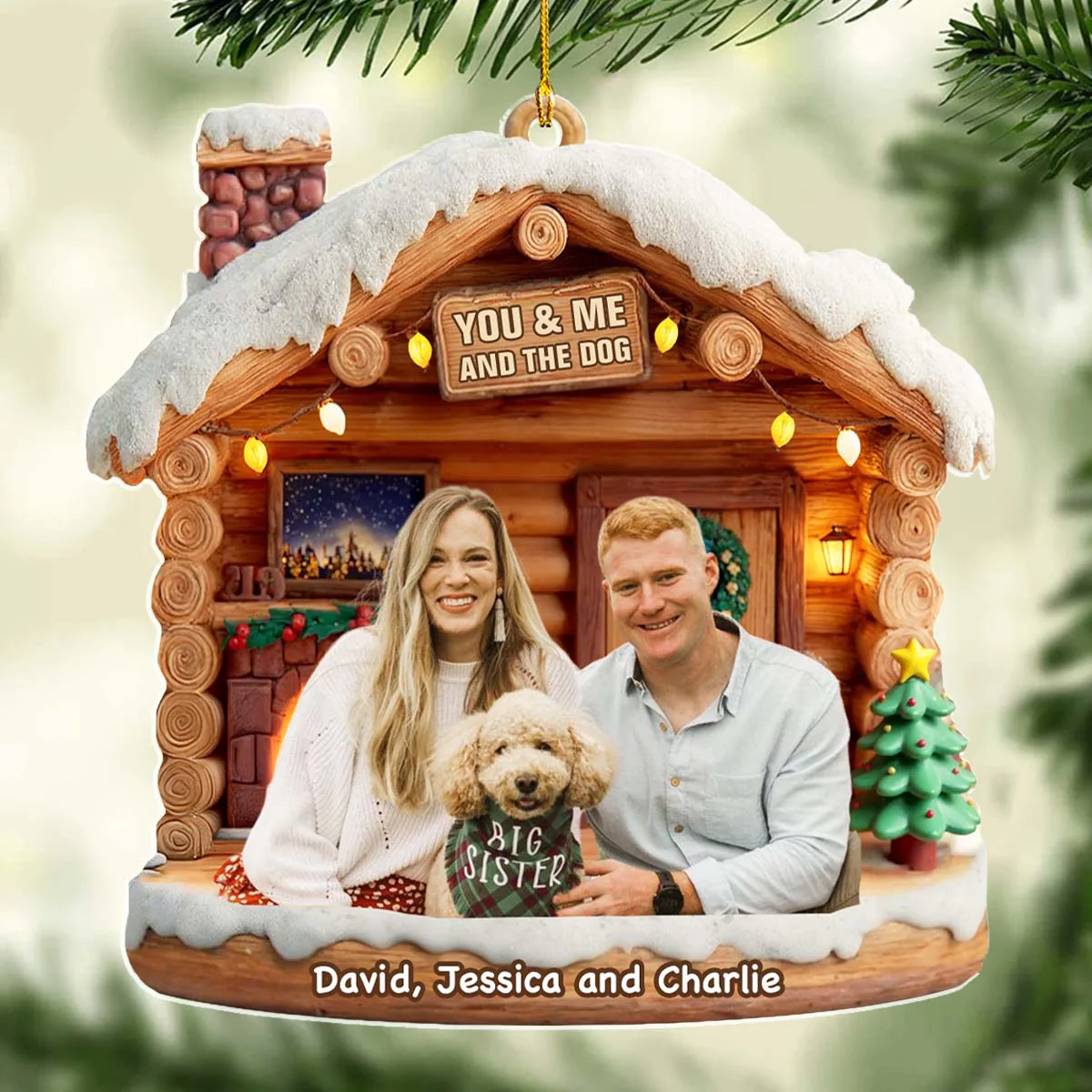 Have A Chat With Dogs Photo - Personalized Custom 3D Effect Acrylic Ornament - Image 2