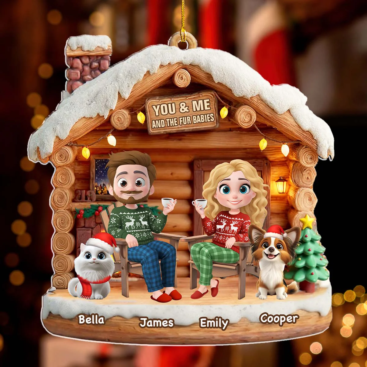 Have A Chat With Them - Personalized Custom 3D Effect Acrylic Ornament - Image 3