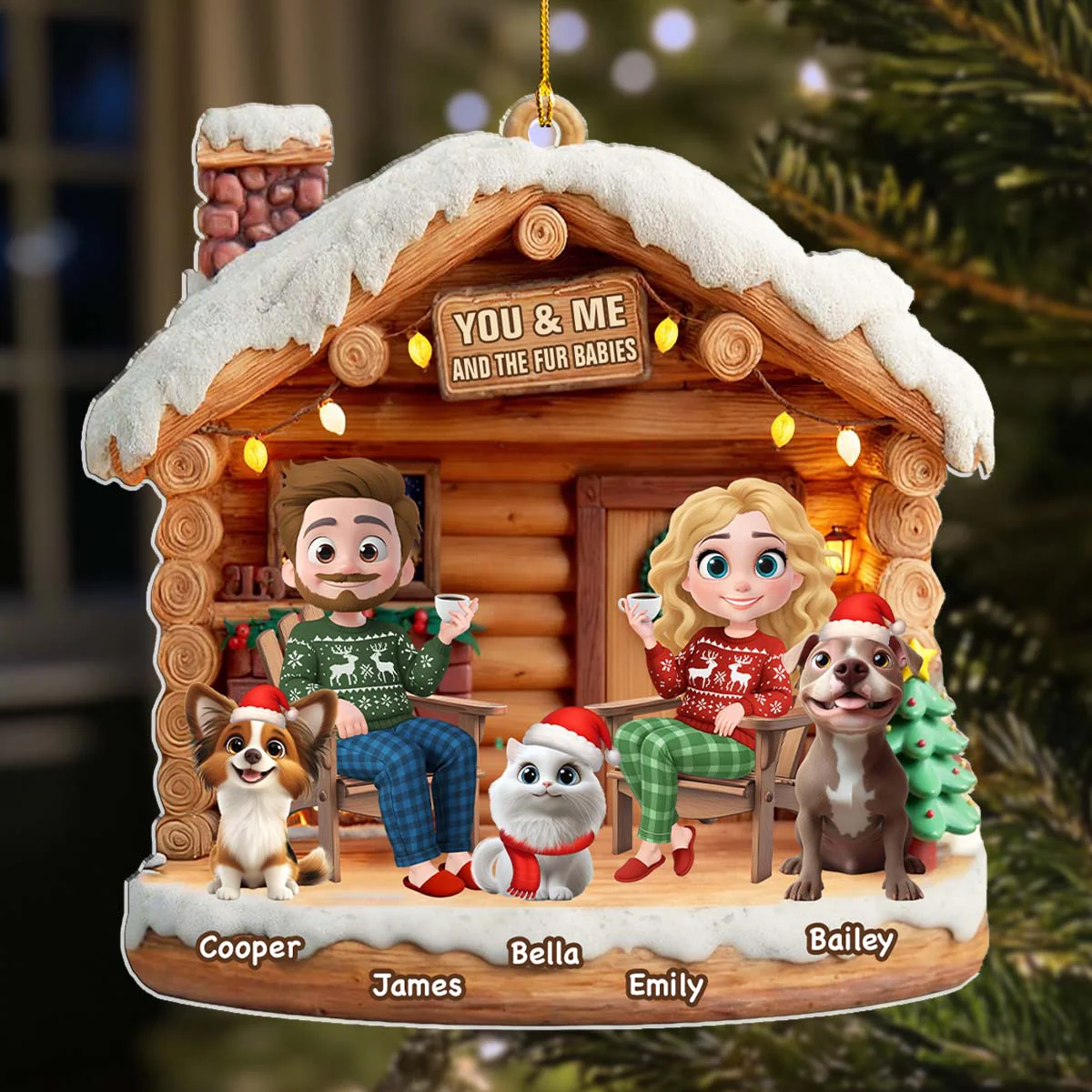 Have A Chat With Them - Personalized Custom 3D Effect Acrylic Ornament - Image 4