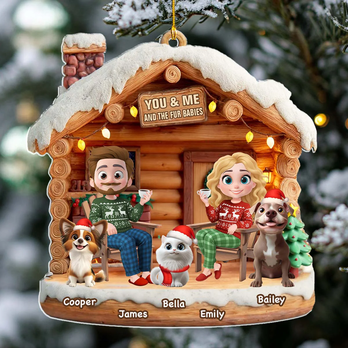 Have A Chat With Them - Personalized Custom 3D Effect Acrylic Ornament - Image 5