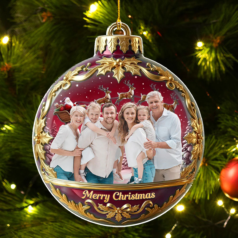 Have A Holly Jolly Christmas - Personalized Custom 3D Effect Acrylic Ornament - Image 2