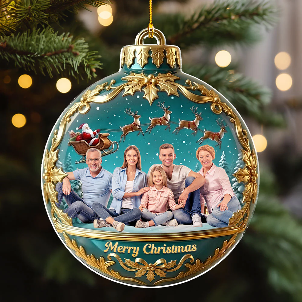 Have A Holly Jolly Christmas - Personalized Custom 3D Effect Acrylic Ornament - Image 3