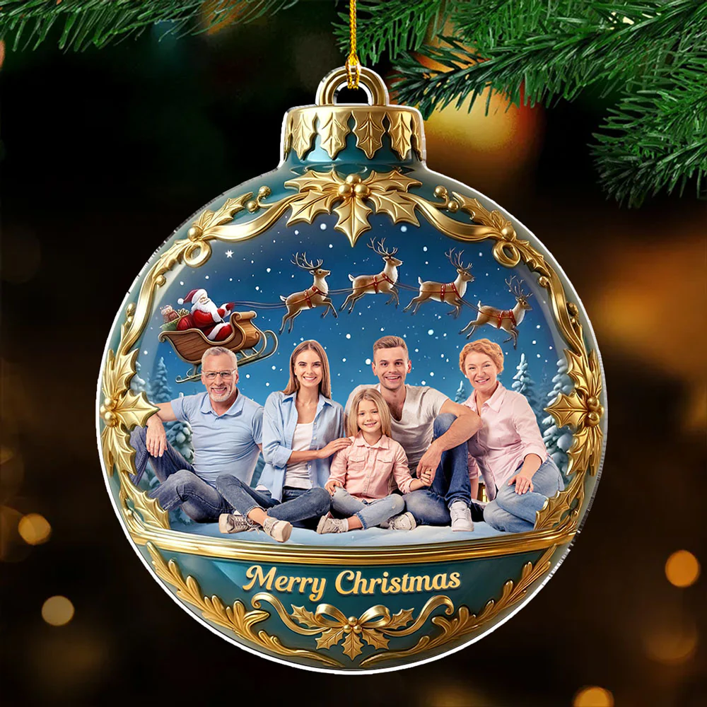Have A Holly Jolly Christmas - Personalized Custom 3D Effect Acrylic Ornament - Image 4