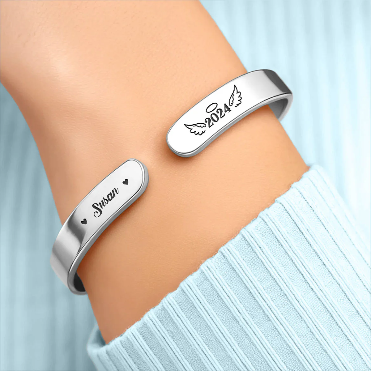 Have You In My Heart - Personalized Custom Bracelet Cuff - Image 3