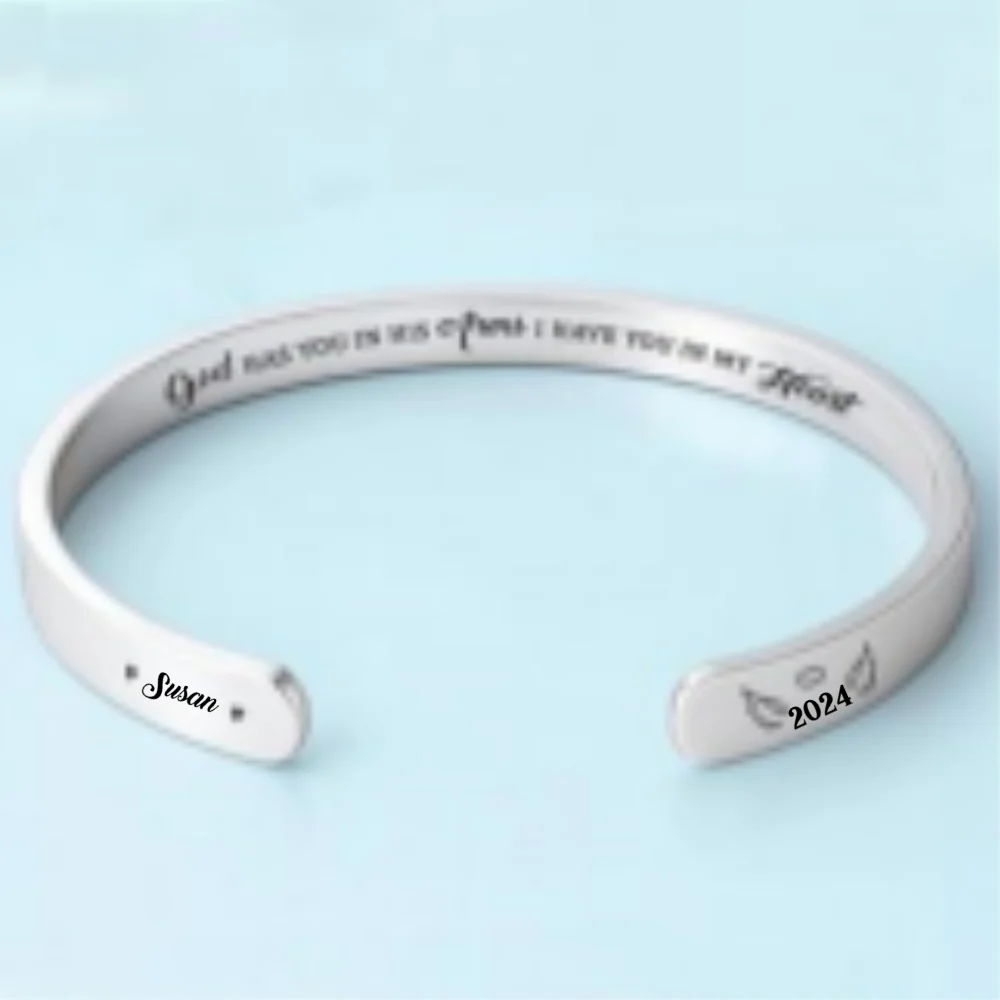 Have You In My Heart - Personalized Custom Bracelet Cuff - Image 7