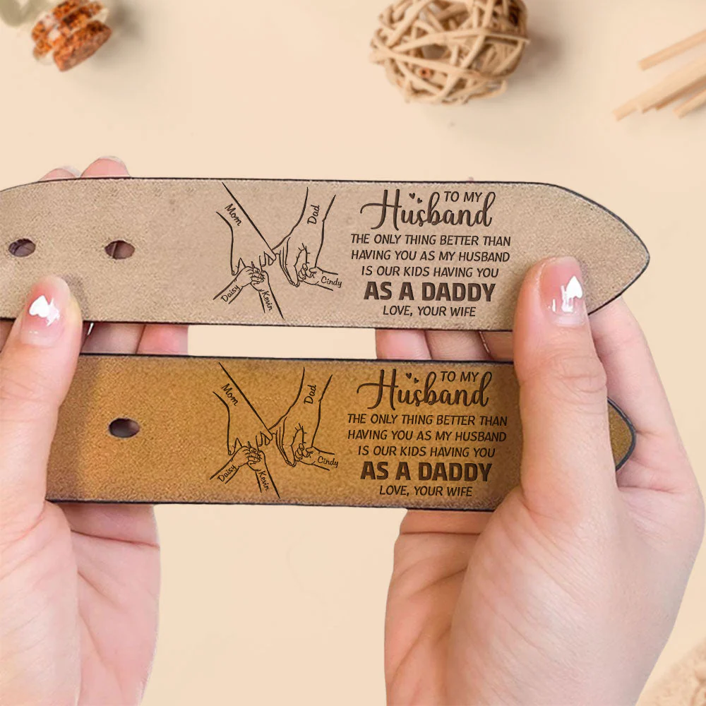 Having You As A Dad Version 2 - Personalized Engraved Leather Belt - Image 6
