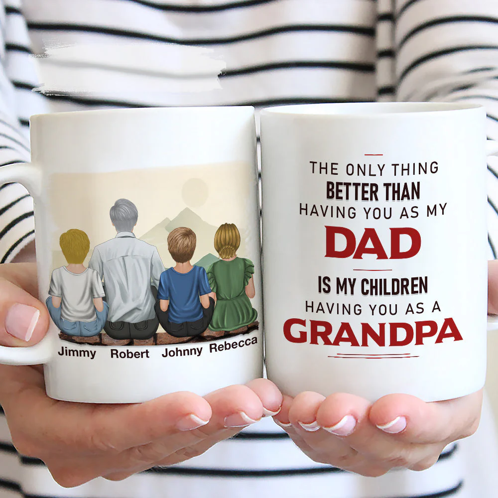 Having You As A Grandpa - Personalized Custom Coffee Mug - Image 2