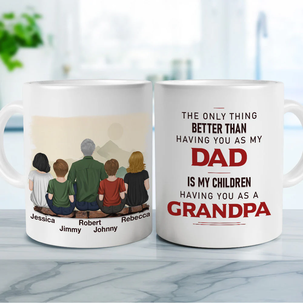 Having You As A Grandpa - Personalized Custom Coffee Mug - Image 4