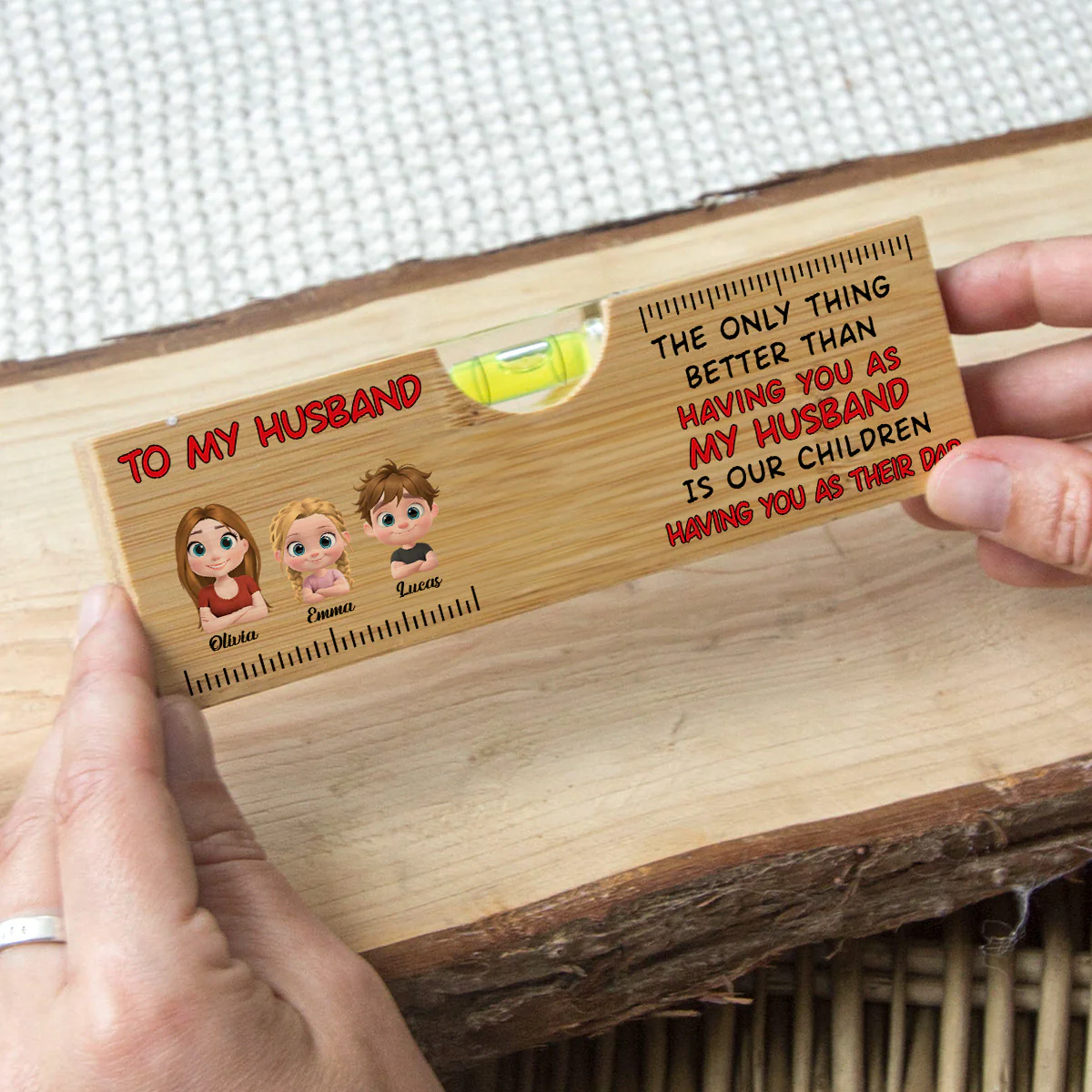 Having You As My Husband - Personalized Custom Wooden Spirit Level Bottle Opener - Image 3