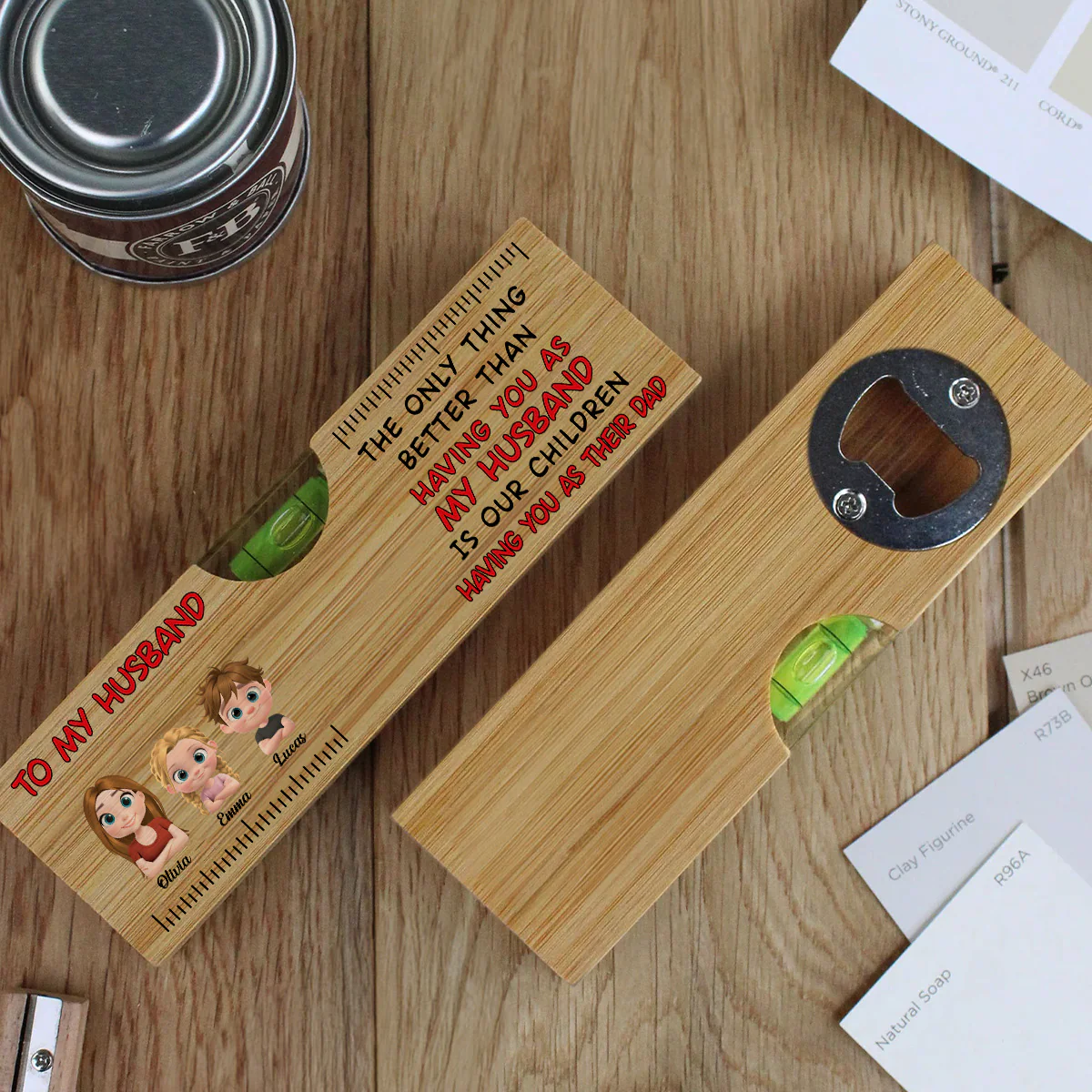 Having You As My Husband - Personalized Custom Wooden Spirit Level Bottle Opener - Image 4