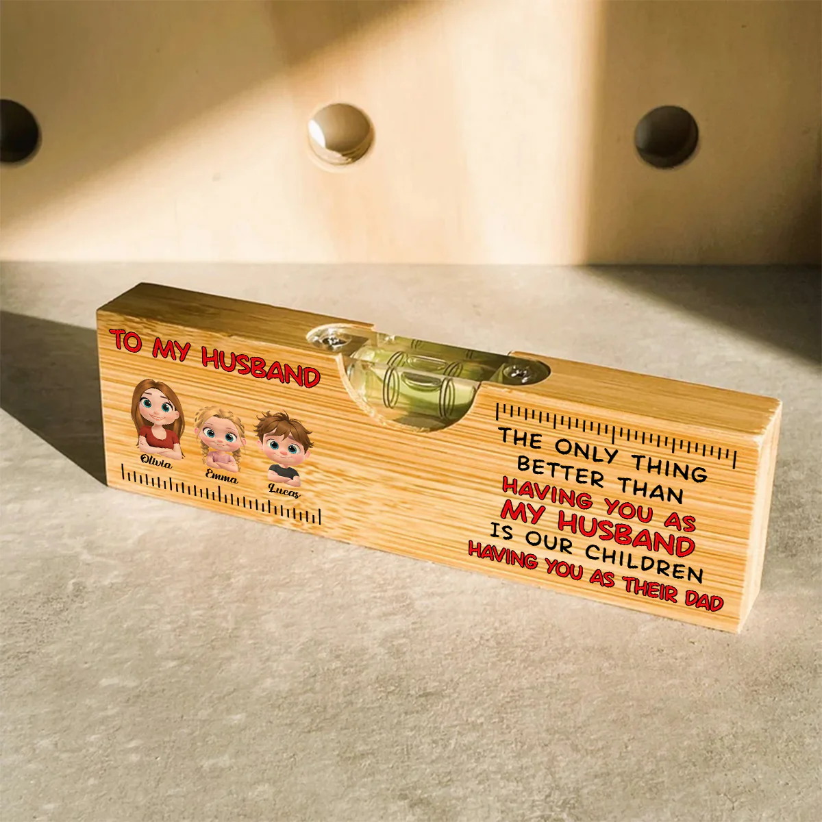 Having You As My Husband - Personalized Custom Wooden Spirit Level Bottle Opener - Image 5