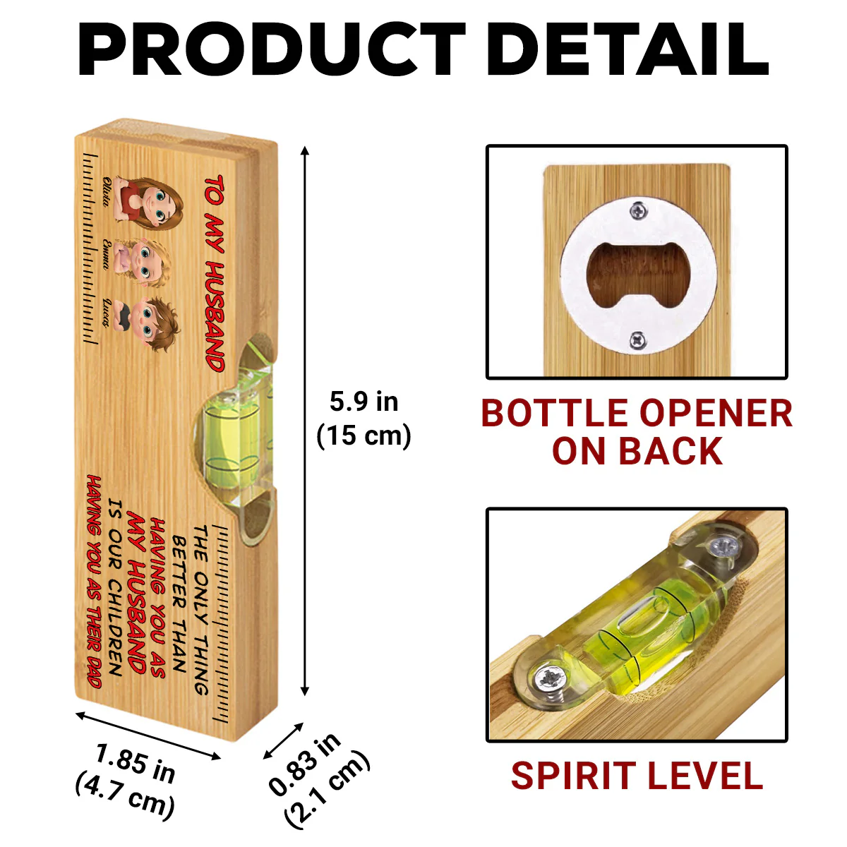 Having You As My Husband - Personalized Custom Wooden Spirit Level Bottle Opener - Image 6