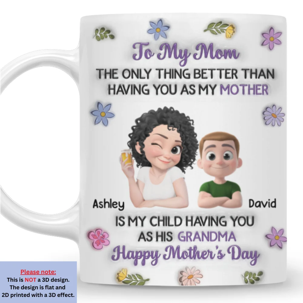 Having You As My Mother - Personalized Custom 3D Inflated Effect Mug - Image 8