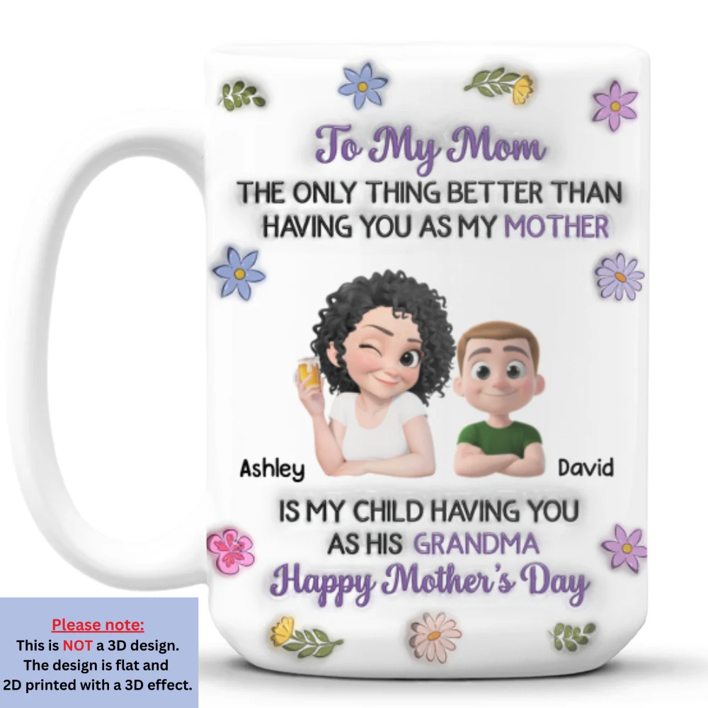 Having You As My Mother - Personalized Custom 3D Inflated Effect Mug - Image 9