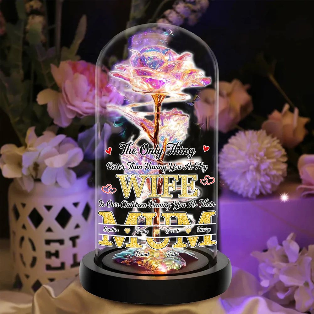 Having You As My Wife - Personalized Custom Sparkly Rose