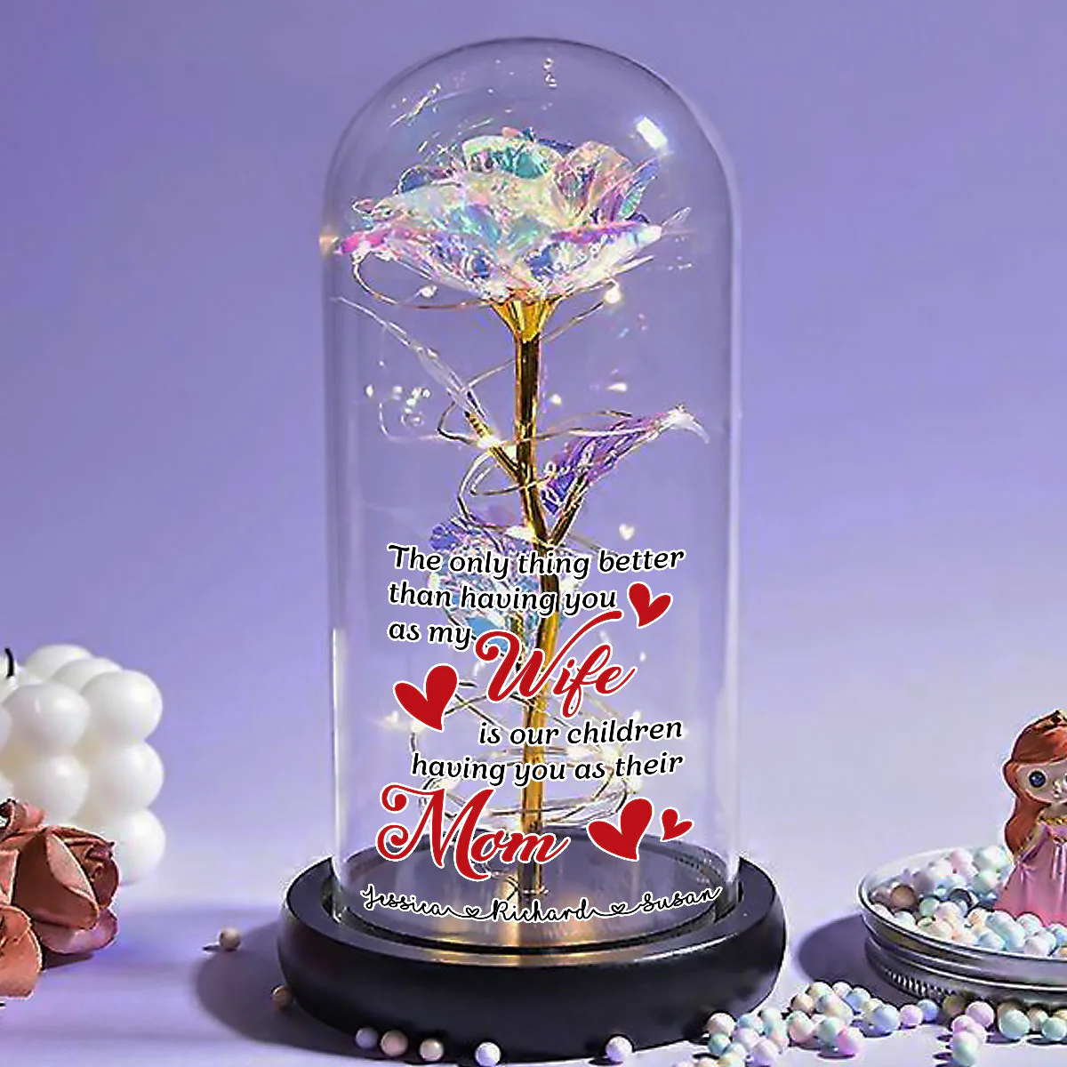 Having You As My Wife - Personalized Custom Sparkly Rose - Image 2