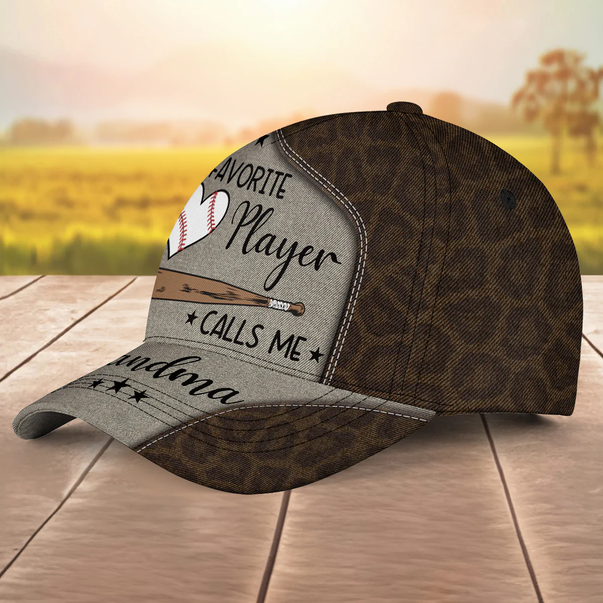 He Scores And Grandma Goes Wild - Personalized Custom Classic Cap - Image 3