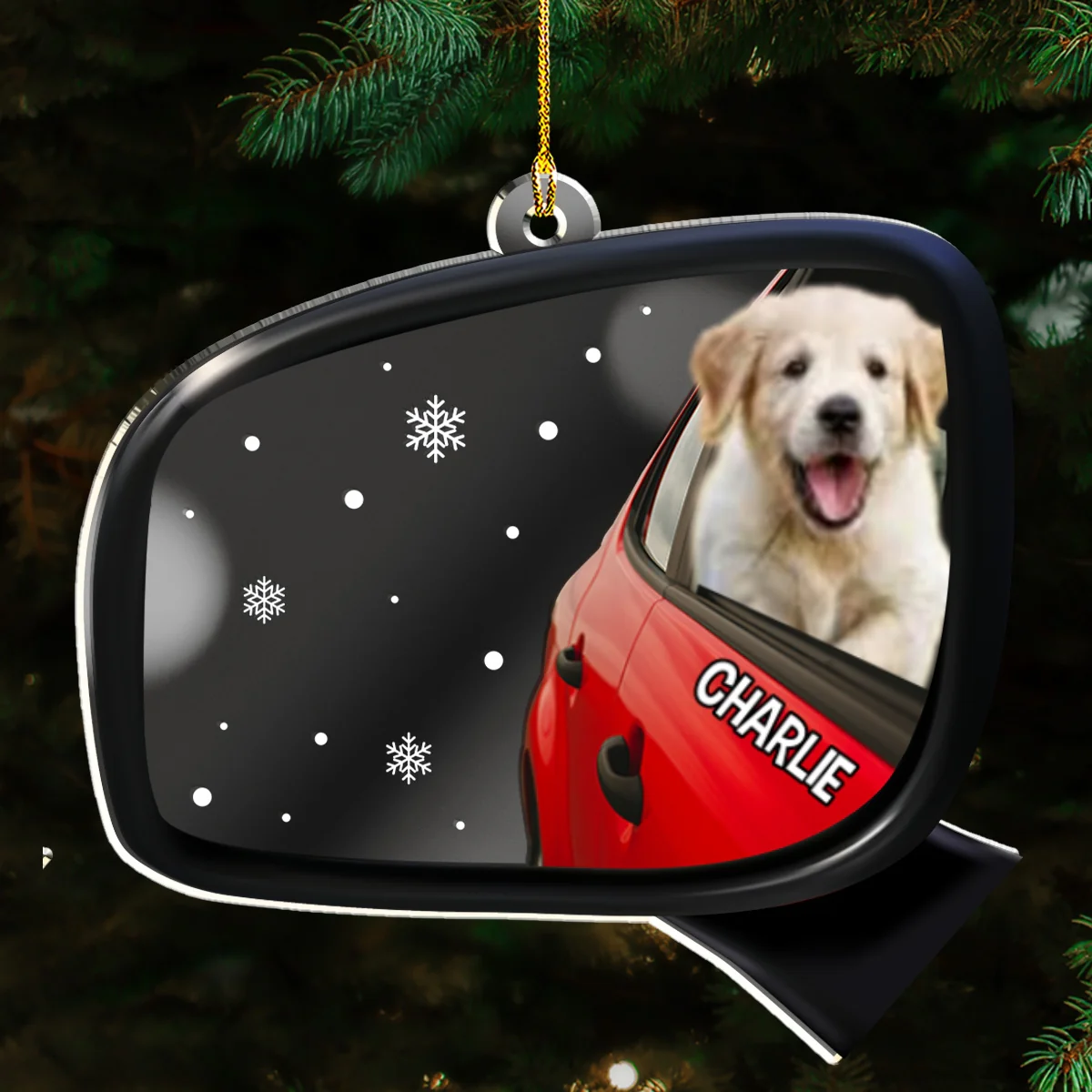 Head Out Window Photo - Personalized Custom Mirrored Acrylic Ornament - Image 4