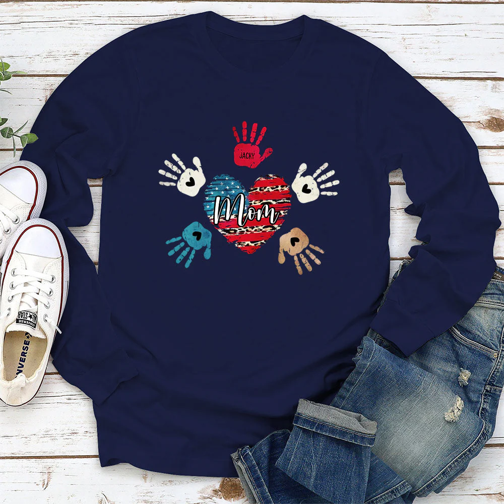 Heart And Hands - Personalized Custom Long Sleeve T-shirt - Image 2