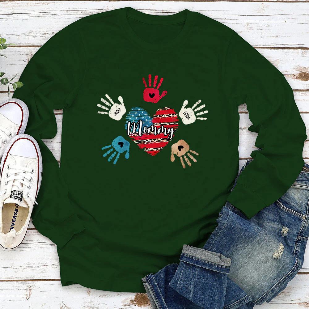 Heart And Hands - Personalized Custom Long Sleeve T-shirt - Image 3
