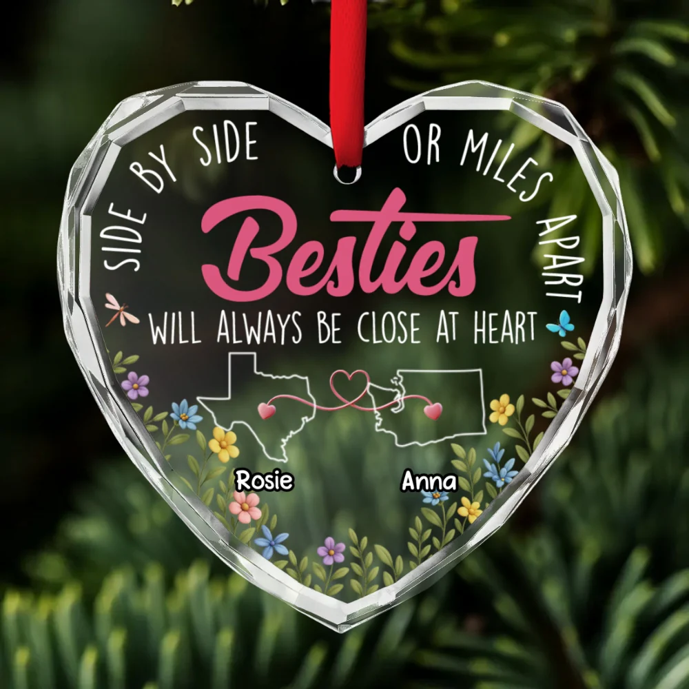 Heart By Heart - Personalized Custom Glass Ornament - Image 7