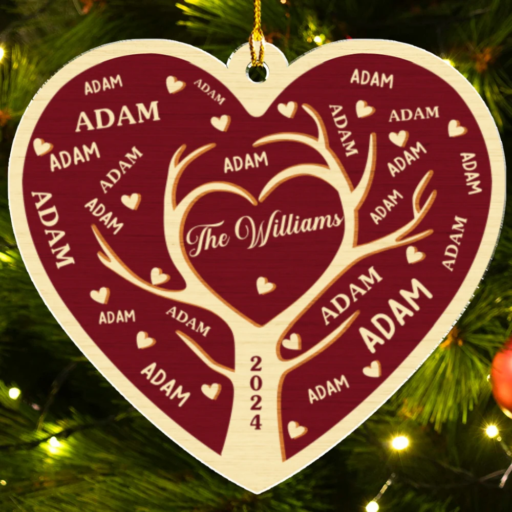 Heart Family - Personalized Custom Acrylic Ornament - Image 5