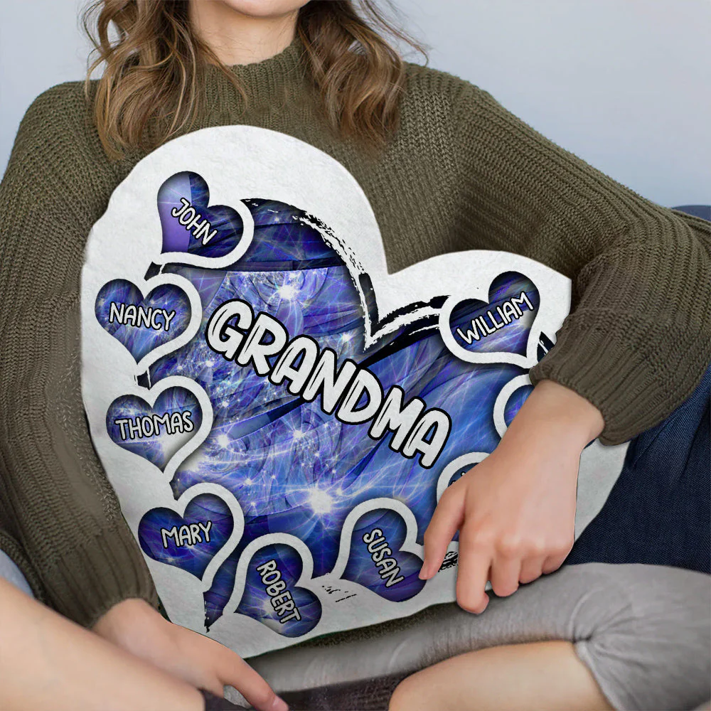 Heart Of Grandma - Personalized Custom Shaped Pillow - Image 4