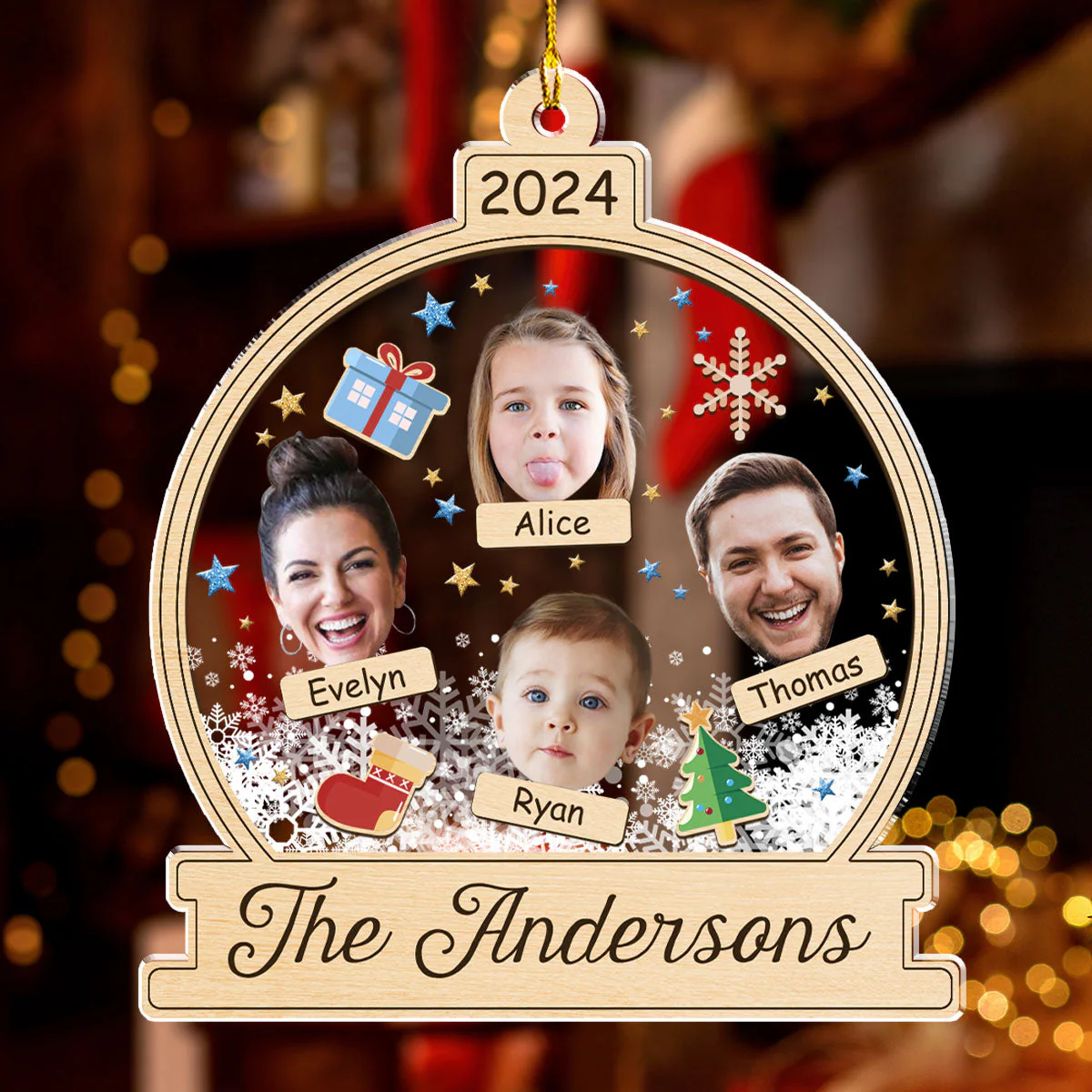 Heartfelt Family - Personalized Custom Acrylic Ornament - Image 2