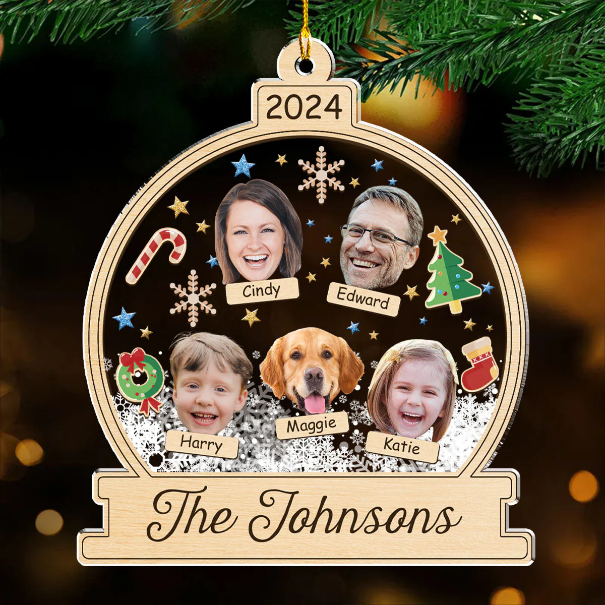 Heartfelt Family - Personalized Custom Acrylic Ornament - Image 3