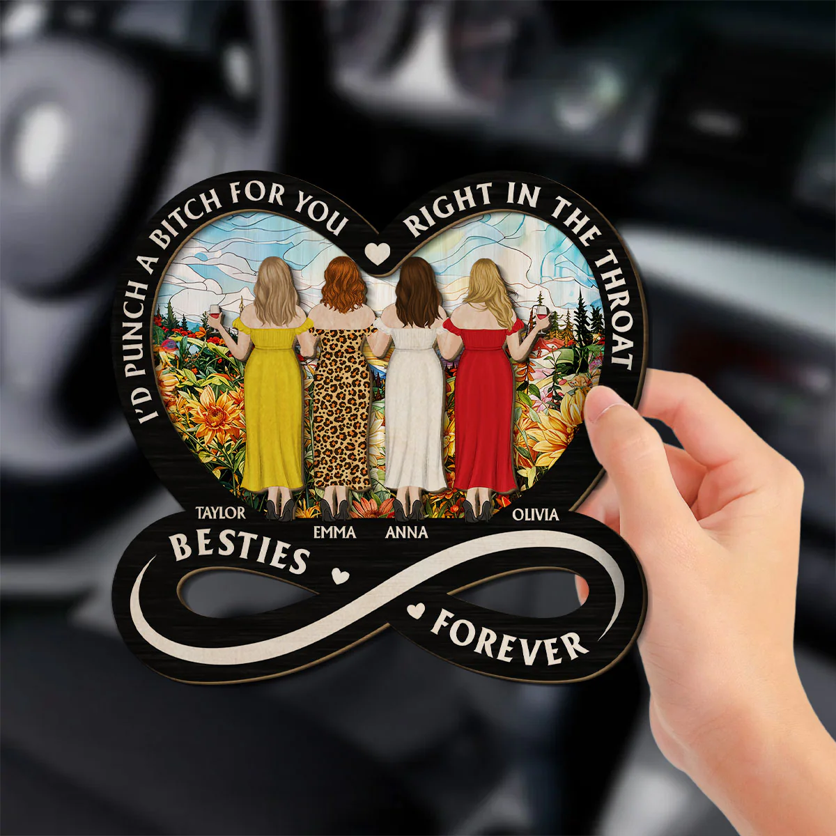 Heartfelt Friendship Forever - Personalized Custom Car Visor Clip - Image 4