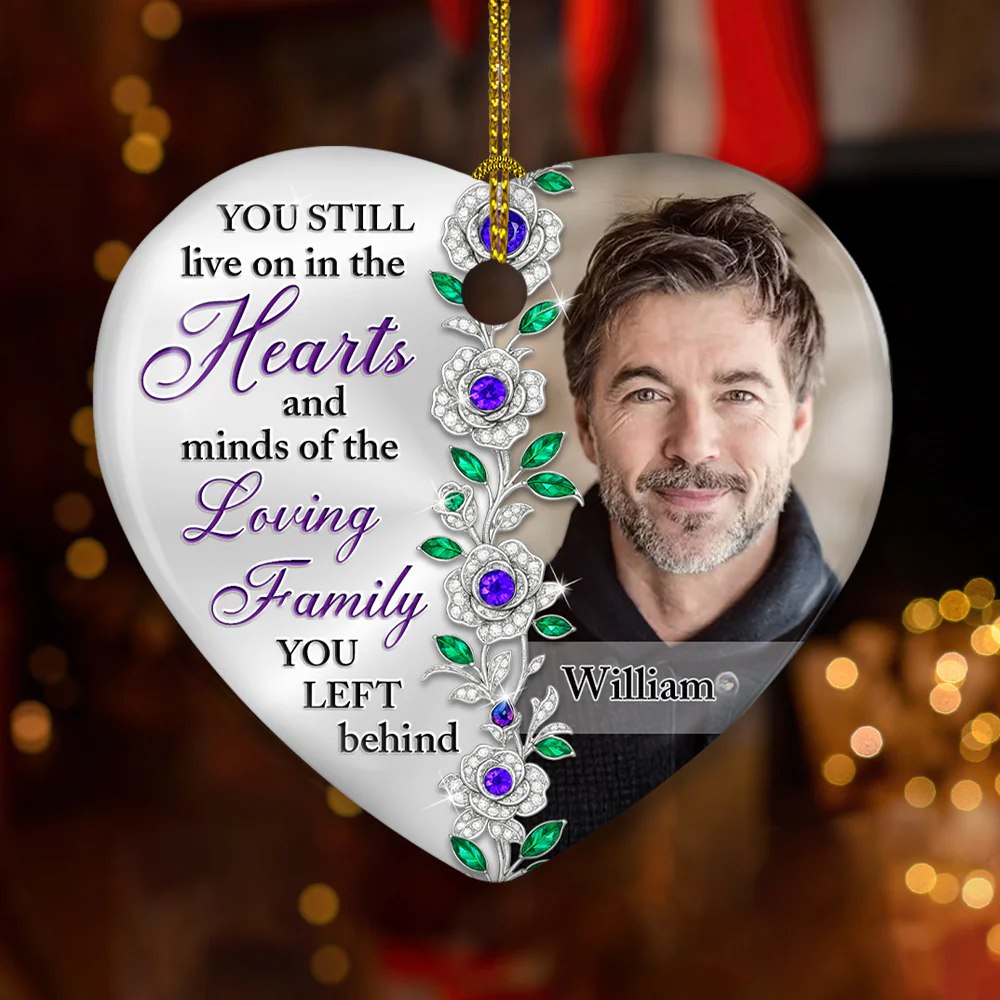 Hearts And Minds Of The Loving Family - Personalized Custom Ceramic Ornament - Image 2