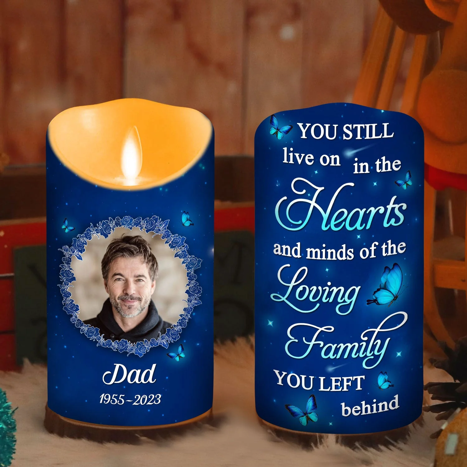 Hearts And Minds - Personalized Custom LED Candle - Image 3