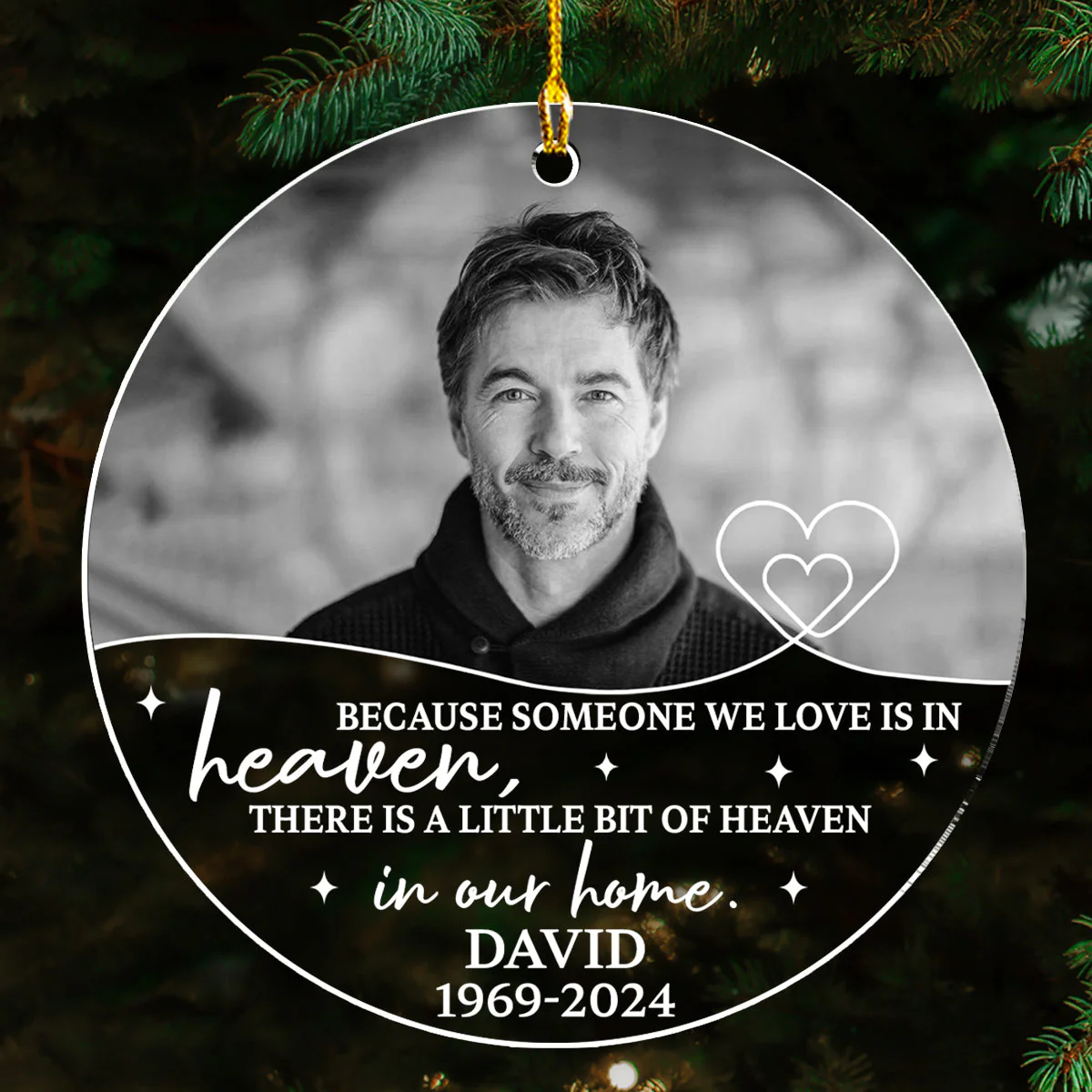 Heaven In Our Hearts - Personalized Custom Acrylic Ornament - Image 3