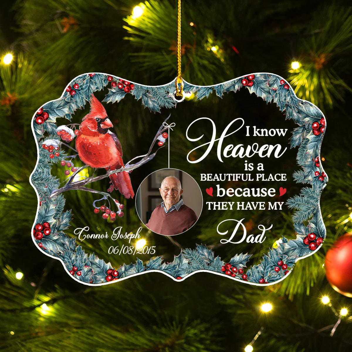 Heaven Is A Beautiful Place - Personalized Custom Acrylic Ornament - Image 3