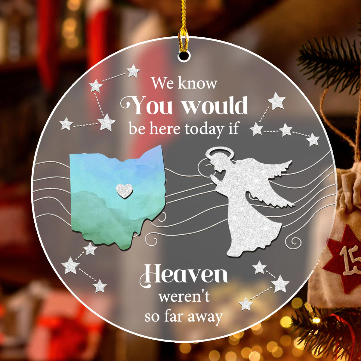 Heaven - Personalized Custom Frosted Acrylic Ornament - Image 2