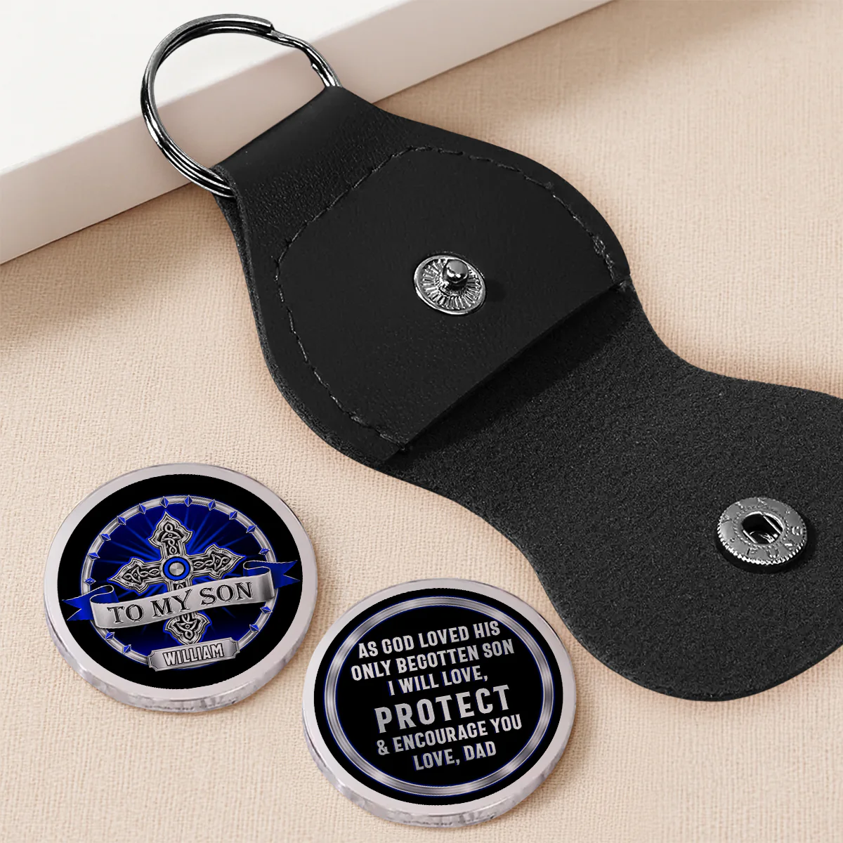 Heavenly Protection For My Son - Personalized Custom Pocket Hug - Image 2