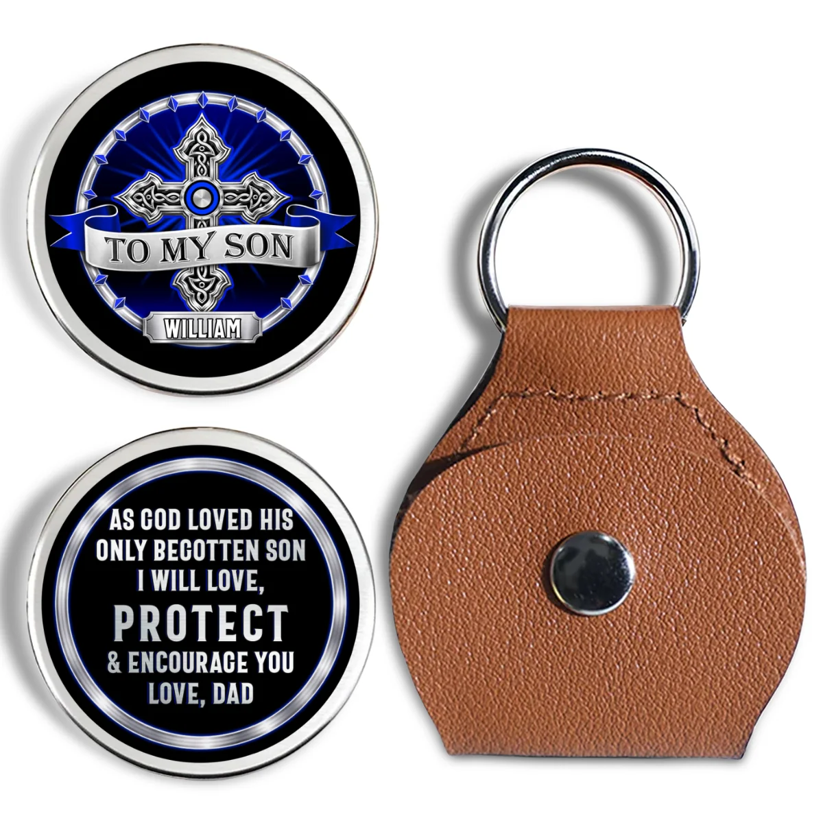 Heavenly Protection For My Son - Personalized Custom Pocket Hug - Image 6