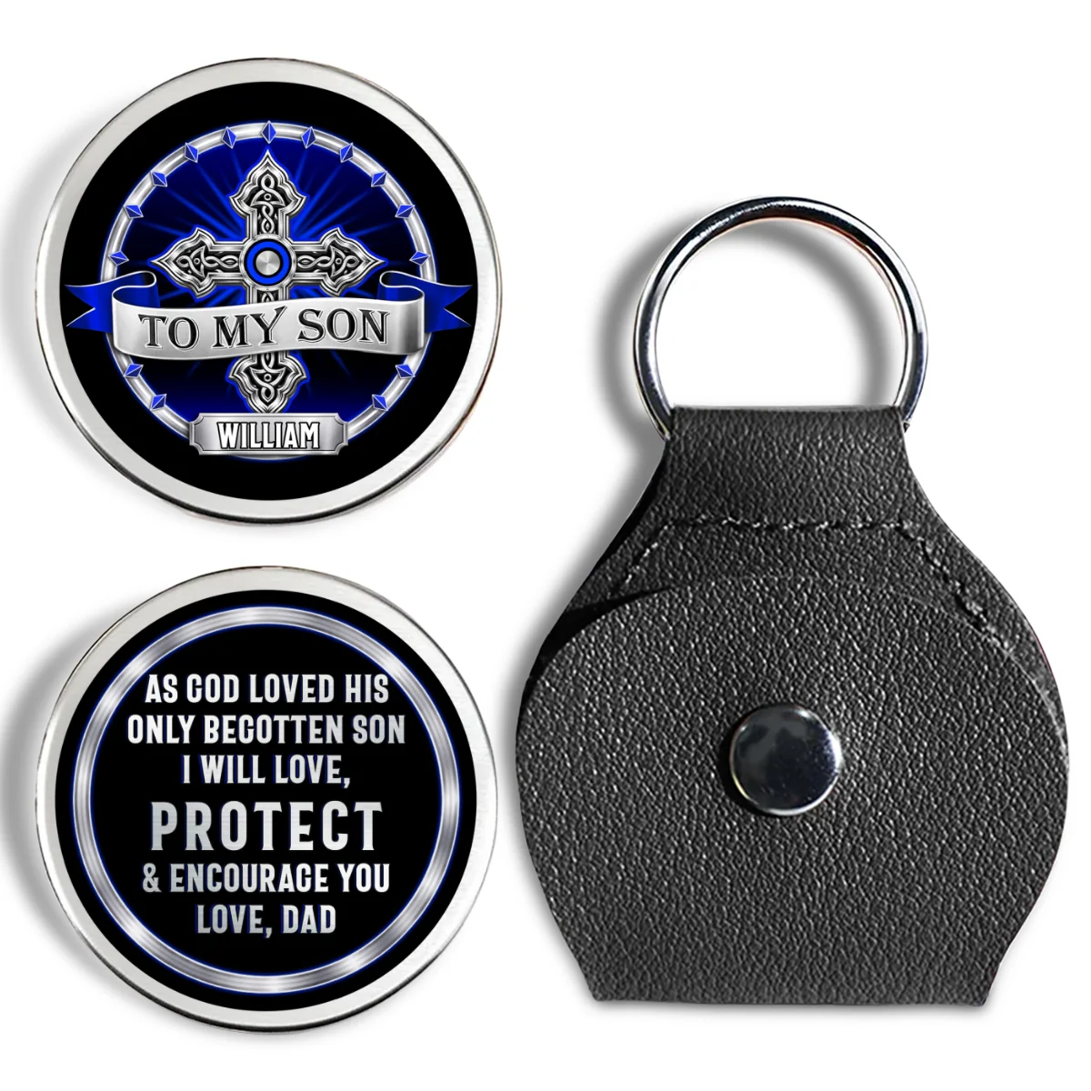 Heavenly Protection For My Son - Personalized Custom Pocket Hug - Image 7
