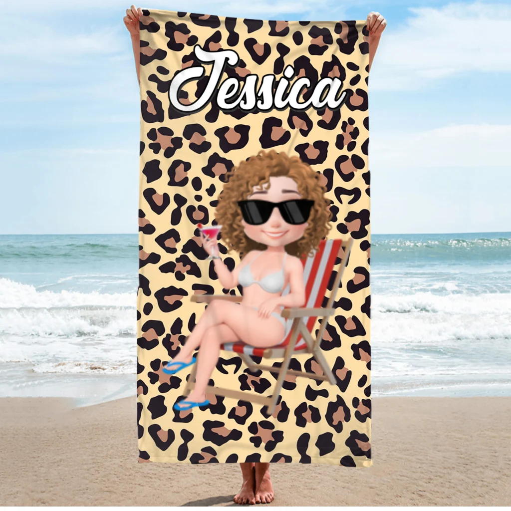 Hello Gorgeous - Personalized Custom Beach Towel - Image 7