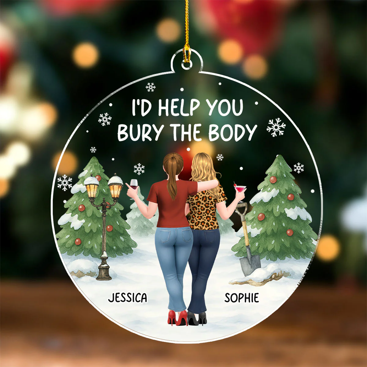 Help You Bury The Body - Personalized Custom Acrylic Ornament - Image 4