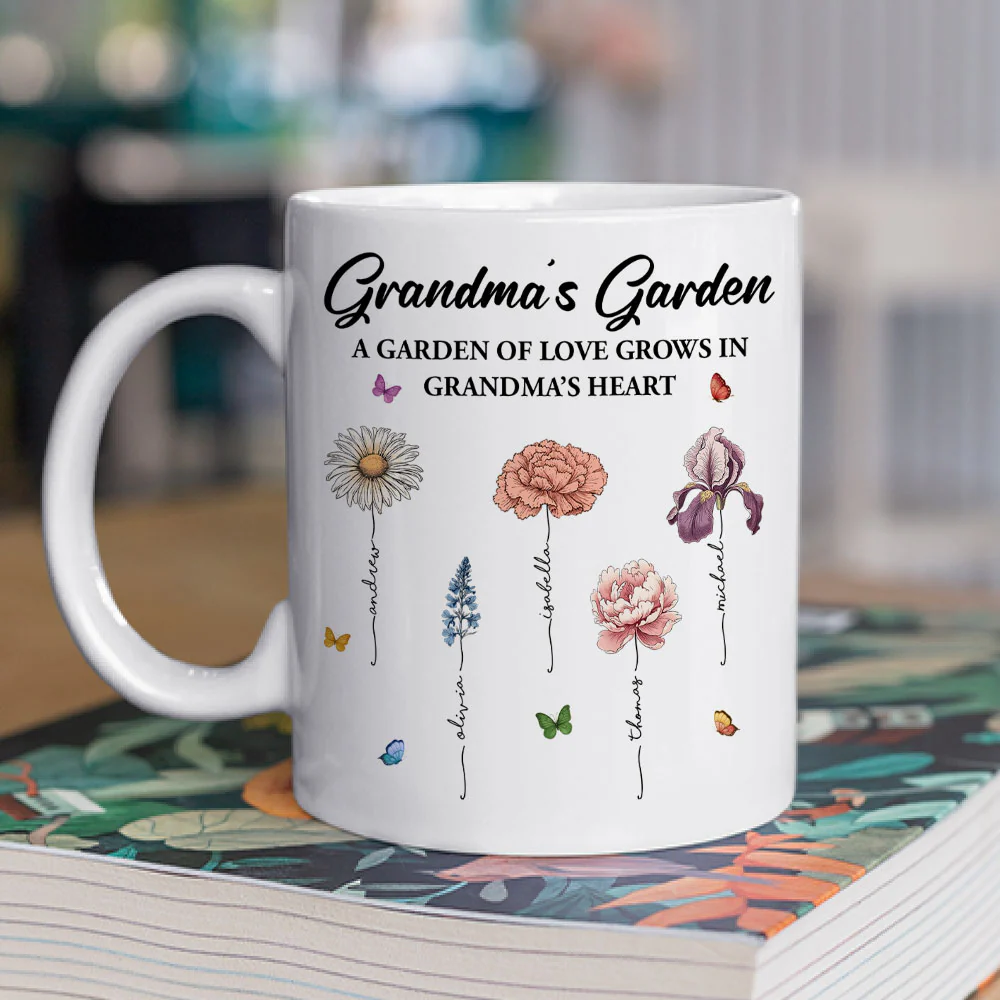 Her Garden Grows With LoveĀ - Personalized Custom Coffee Mug - Image 2
