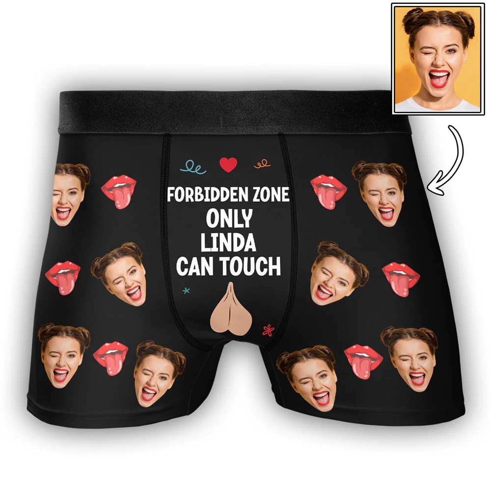 Her Zone - Personalized Photo Men's Boxer Briefs
