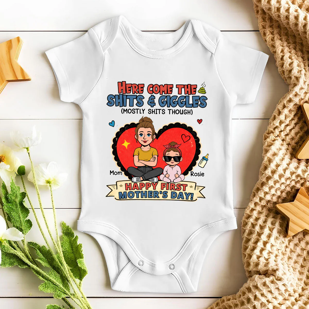 Here Come The Giggles - Personalized Custom Baby Onesie - Image 3