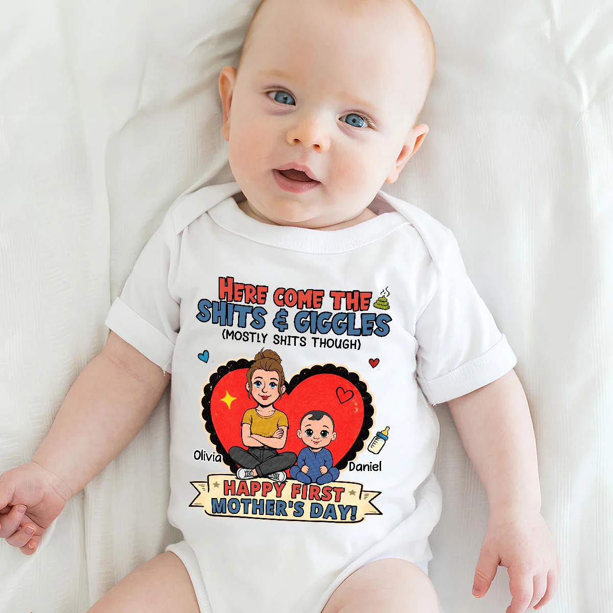 Here Come The Giggles - Personalized Custom Baby Onesie - Image 5