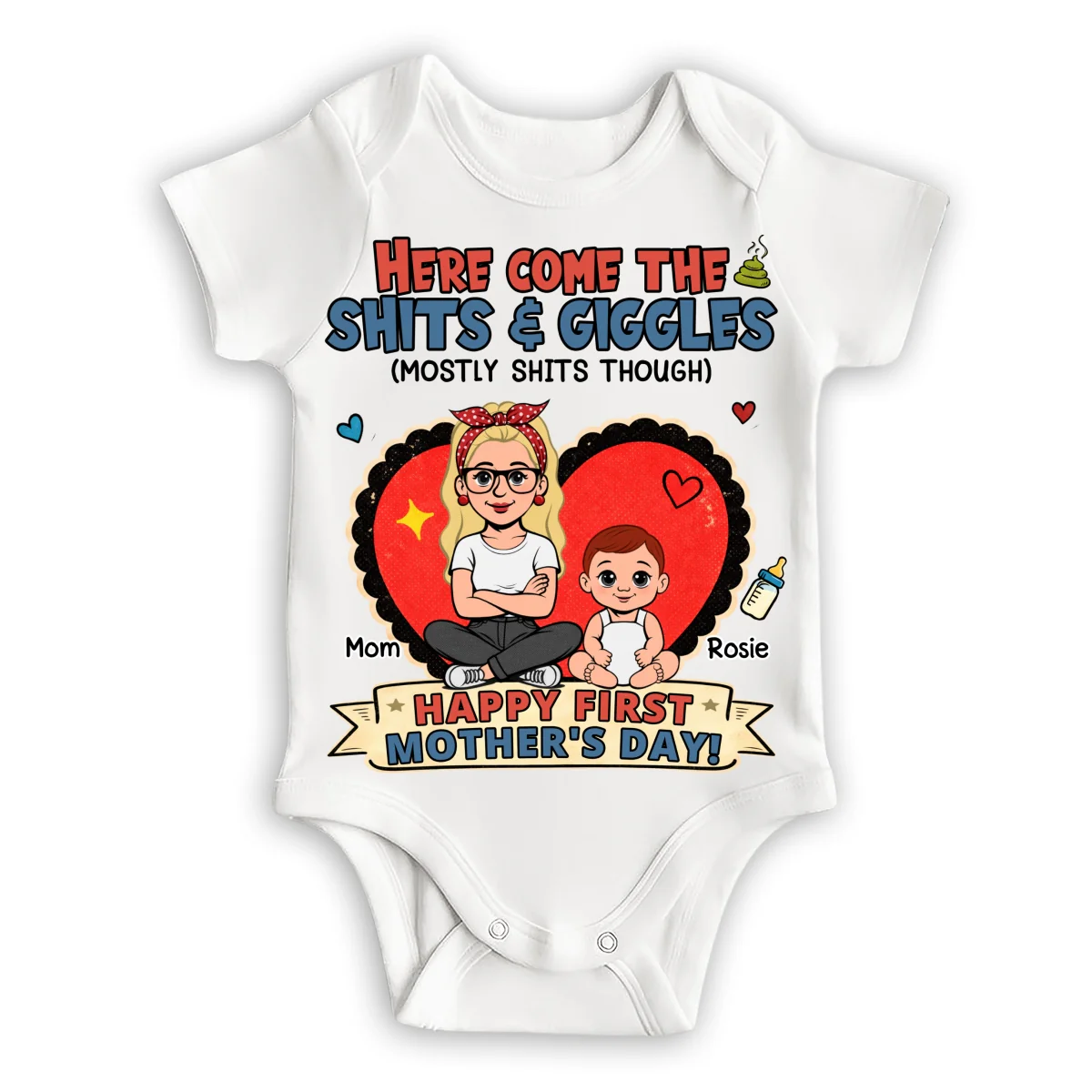 Here Come The Giggles - Personalized Custom Baby Onesie - Image 6