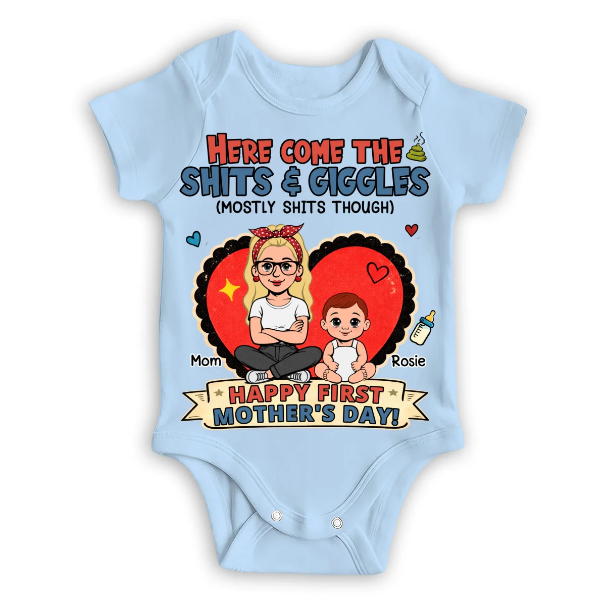 Here Come The Giggles - Personalized Custom Baby Onesie - Image 8