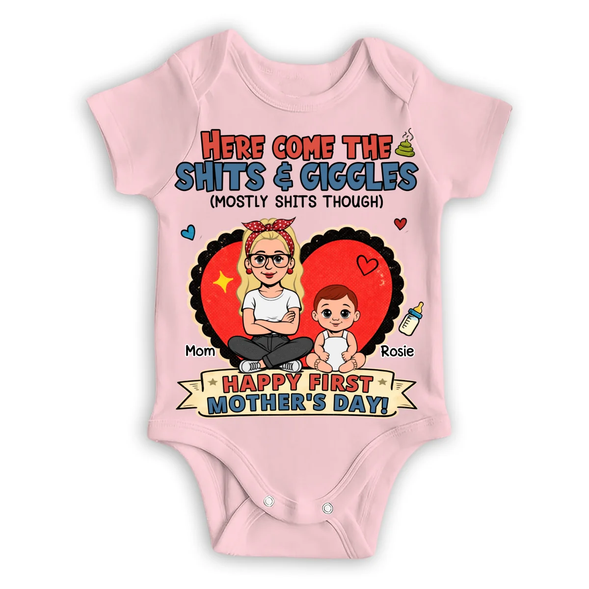 Here Come The Giggles - Personalized Custom Baby Onesie - Image 9